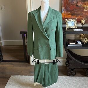 Polo by Ralph Lauren linen Olive Blazer and Shorts Set